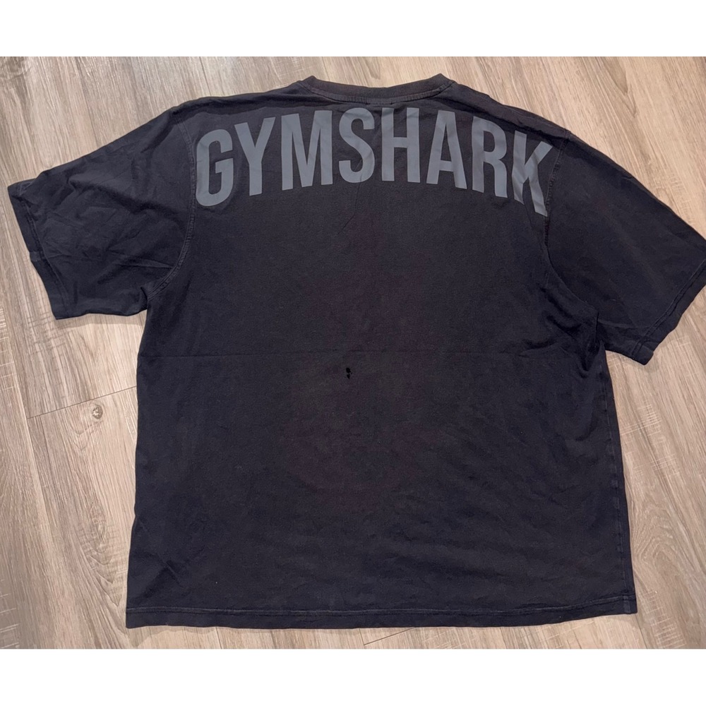 Gymshark Mens XXXL Black Faded Oversized Graphic T-Shirt Short Sleeve Gym Top